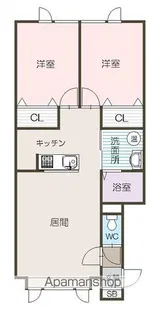 カームハウス【201号室】の間取り