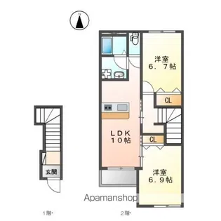 MS レーヴ Ⅰ【2階】の間取り