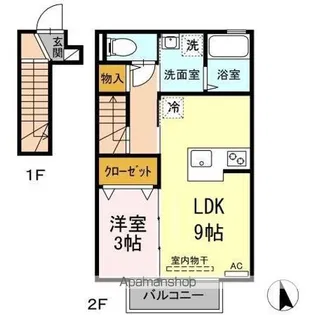 セジュール宮沢 AB【2階】の間取り
