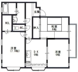 キアラ富松 A棟【201号室号室】の間取り