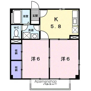 ロマネスクローズ A【201号室】の間取り