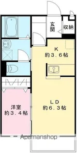 ソレーユ三笠【203号室号室】の間取り