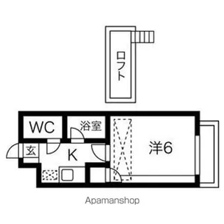 アップルハウス稲荷町【B102号室】の間取り