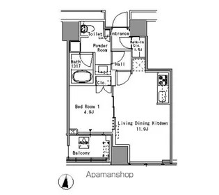 WHITE TOWER HAMAMATSUCHO【2階】の間取り