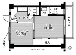 ビレッジハウス紀三井寺6号棟【402号室】の間取り