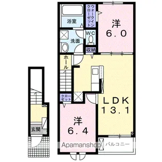 北3丁目アパート Ⅰ【2階】の間取り