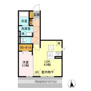 カスタリア B【1階】の間取り