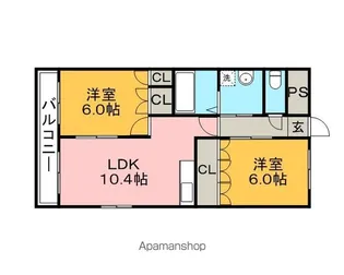 HANAMIZUKI【201号室】の間取り