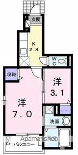 アステール AO Ⅰ【105号室】の間取り
