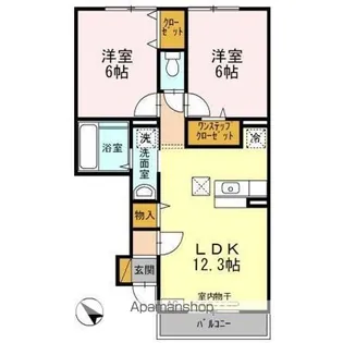 未来 B【102号室】の間取り