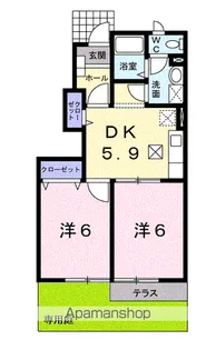 グランシャリオB【1階】の間取り