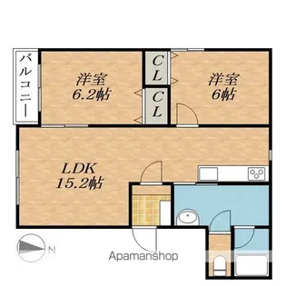 ピュアライフ林原【1階】の間取り