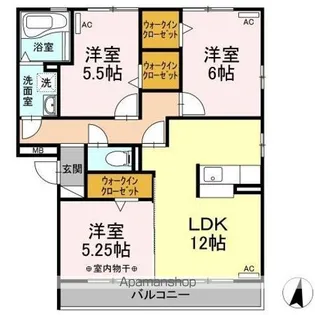 ボヌール【3階】の間取り