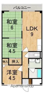 リヴェール三室【1階】の間取り