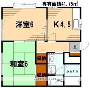 プラザけやきB【202号室】の間取り