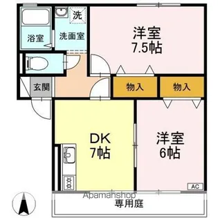 ウエストパレス【1階】の間取り