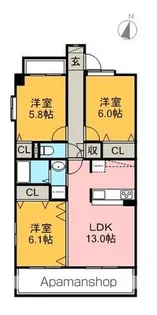 レジオン・ド・ヌール【4階】の間取り
