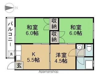 コーポサンワ【201号室】の間取り