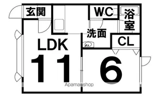 1LDKの間取り画像