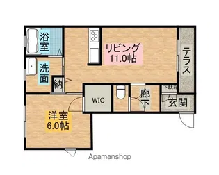 プロヌーブ柿園町G棟【1階】の間取り