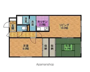 アップルコート向ヶ丘【402号室】の間取り