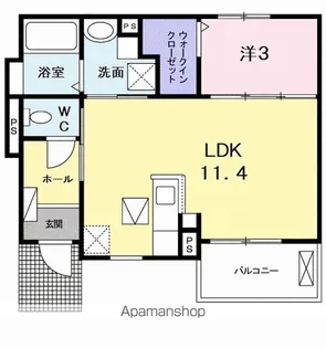 エルハーベン幟町【1階】の間取り