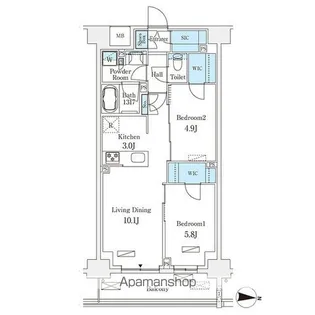 フロンティアレジデンス錦糸公園【6階】の間取り