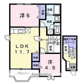 グランウェストプラースA【201号室】の間取り