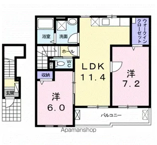 グレイスヒル弐番館【2階】の間取り