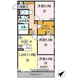 アミティエY【1階】の間取り