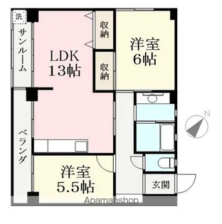 ドゥエルリバーサイド【301号室】の間取り