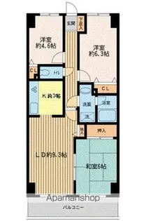 ガーデンシティ金沢文庫【8階】の間取り