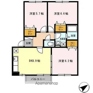 ラ・プリミエール城東 A【2階】の間取り