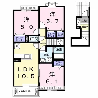 パーク アクシスオスト B【2階】の間取り