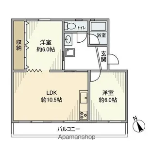 高洲三丁目住宅14号棟【1階】の間取り