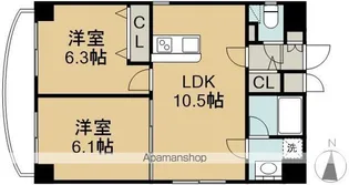 K−1二日町【7階】の間取り