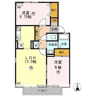 ハイカムール林 B【1階】の間取り