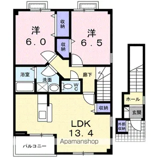 リュミエール B【2階】の間取り
