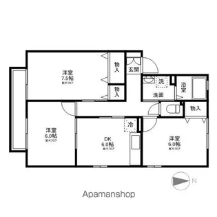 シャンテ篠原A棟【2階】の間取り