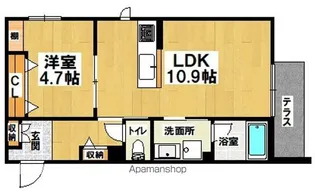 HARUなかもず【1階】の間取り