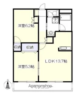 グランデール相の原【203号室】の間取り