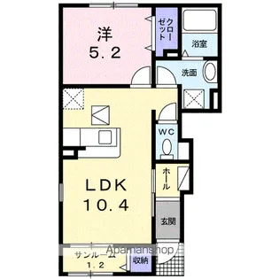 エスパス コンフォルト【1階】の間取り