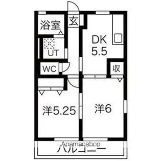 フレンドコートB【1階】の間取り