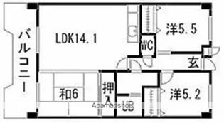 ラルゴキャピタル【1階】の間取り