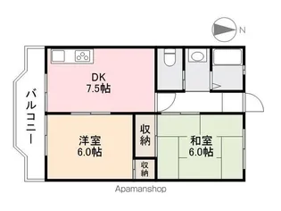 中山マンション(林町)【3階】の間取り