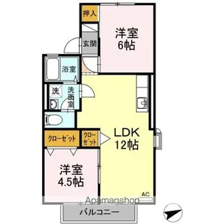 バイスハイム【2階】の間取り