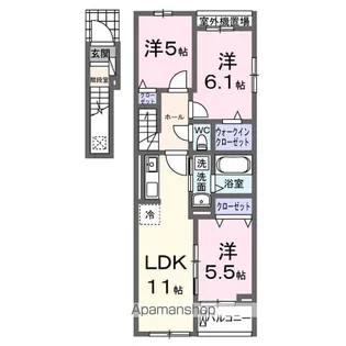 「仮称」シエルクラス古川【2階】の間取り