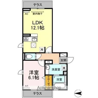 D-roomトラベシア【1階】の間取り