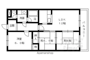 ラポート長谷川【105号室】の間取り