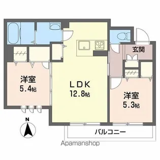 ベレオ南矢三【3階】の間取り